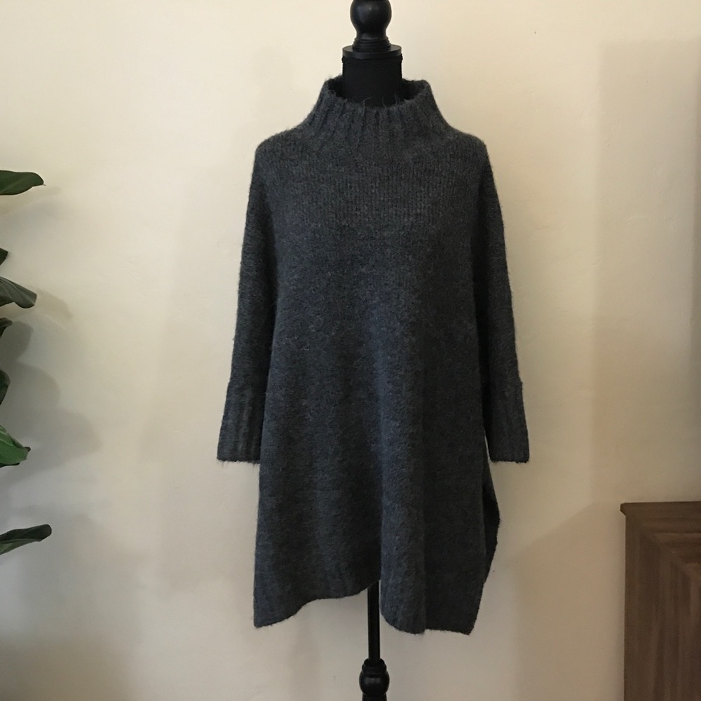 Gray Sweater Poncho